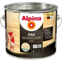 Лак акриловый водно-дисперсионный Alpina Аква Лак для паркета и полов шелковисто-матовый, 2,5 л/2,50 кг /Беларусь/