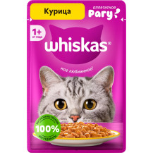 Корм Whiskas для д/взр кошек полнорац рагу с курицей 75гр/Россия/ Корм Whiskas для д/взр кошек полнорац рагу с курицей 75гр/Россия/