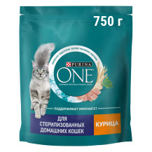Корм Purina One сухой полнорац. для стерилизов. кошек с высоким содерж. курицы 750г /Россия/ Корм Purina One сухой полнорац. для стерилизов. кошек с высоким содерж. курицы 750г /Россия/