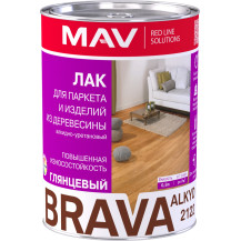 Лак Brava Alkyd АУ-2122 для паркета бесцветный глянцевый 1л /Беларусь/