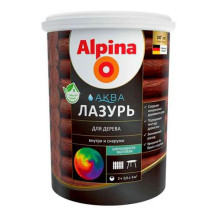 Лак акриловый водно-дисперсионный Alpina Аква Лазурь для дерева цветная Палисандр 0,9л/0,90кг /Беларусь/ Лак акриловый водно-дисперсионный Alpina Аква Лазурь для дерева цветная Палисандр 0,9л/0,90кг /Беларусь/