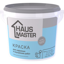 Краска Haus Master для наружных и внутренних работ белая матовая 5л /Беларусь/ Краска Haus Master для наружных и внутренних работ белая матовая 5л /Беларусь/