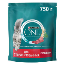 Корм Purina One сух полнорац. для стерилизов. кошек и котов с/в говядины 750г /Россия/ Корм Purina One сух полнорац. для стерилизов. кошек и котов с/в говядины 750г /Россия/