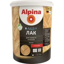 Лак акриловый водно-дисперсионный Alpina Аква Лак для паркета и полов глянцевый 0.9 л/0.90 кг 948106701 /Беларусь/